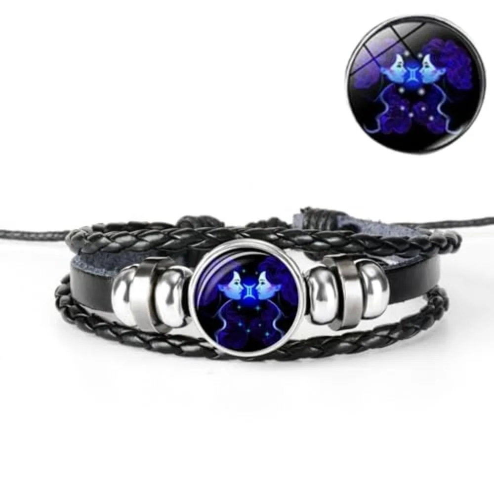 Zodiac Gemini Leather Bracelet
